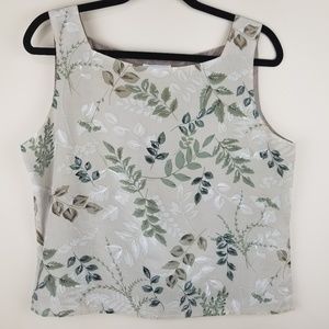 Quo Silk 100% Leaf Tree Design Pattern Tan Beige